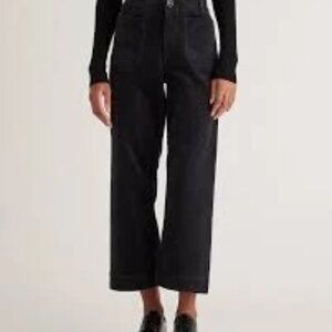 Organic Stretch Corduroy Cropped Wide Leg Pants